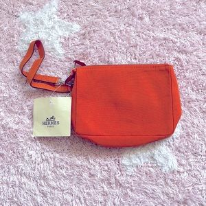 Hermes fiftynine pm pouch feu/orange removable strap and rubber inside nwt
